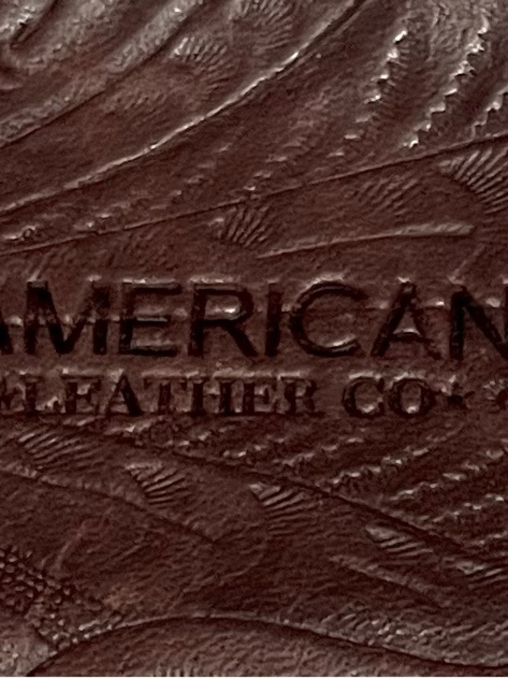 American West Brown Tooled Leather Zipper Card Holder Wallet - Picture 3 of 6